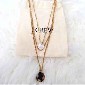 J. Crew Three Layer Tortoise Necklace Set